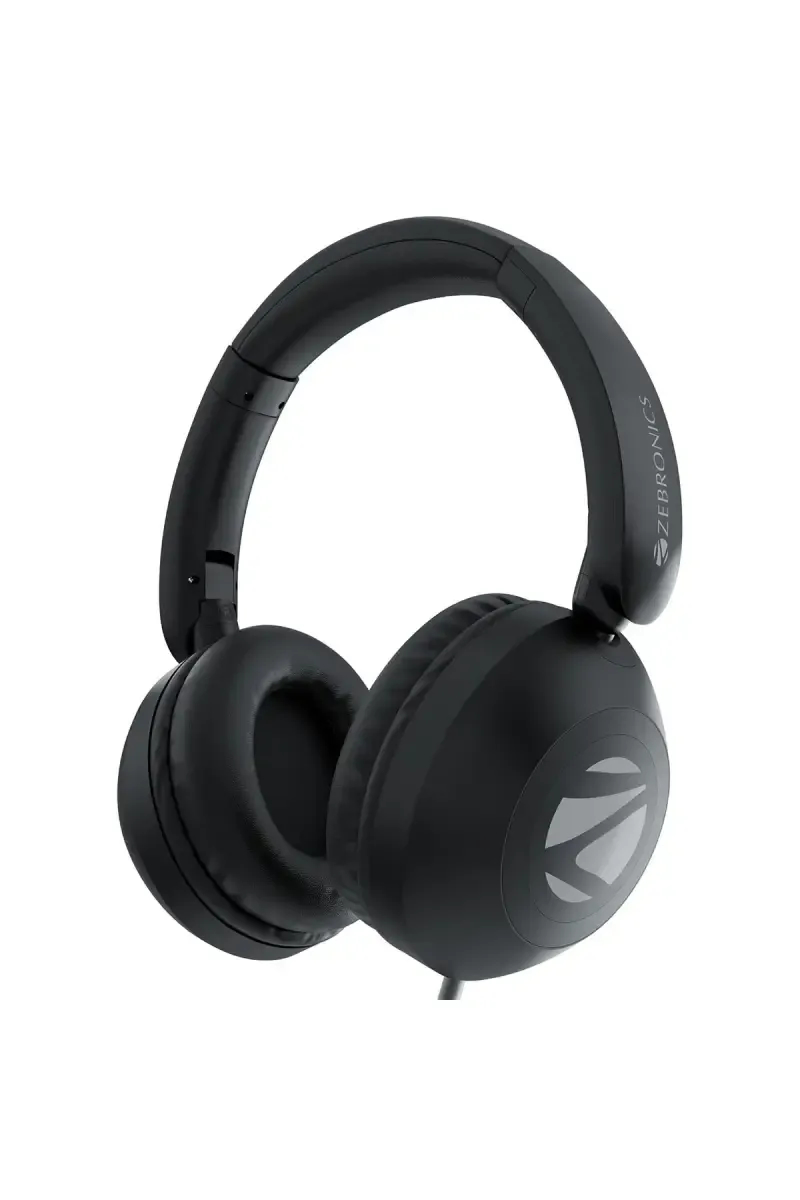 Zebronics Boom Wired Over Ear Headphone with Mic, Soft Cushion, 3.5mm Jack (Black)