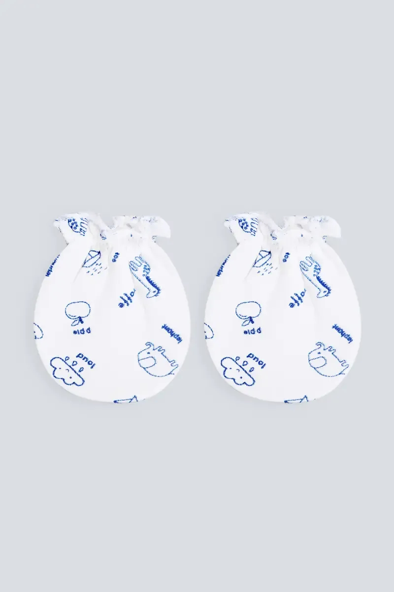 Cotton Mittens for Babies - white
