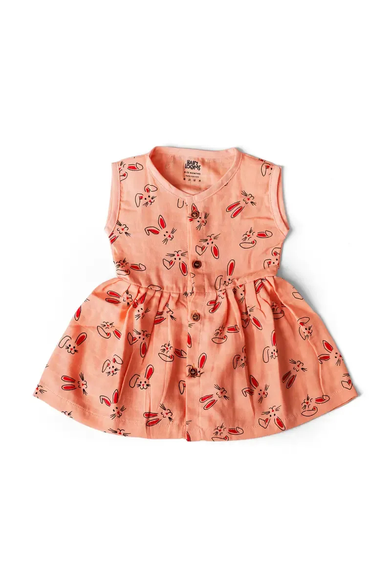 Muslin Frock for Baby Girl - Orange