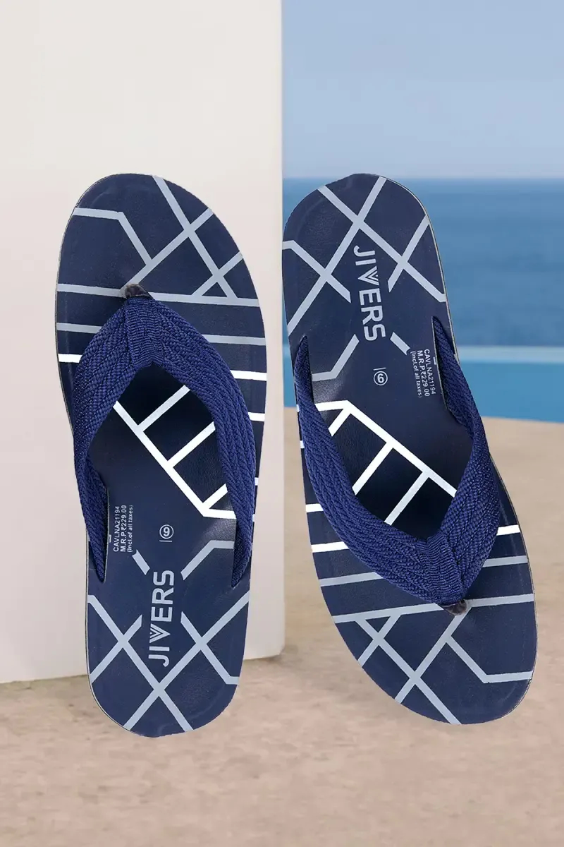 Stylish Geometric Design Flip Flops for Men