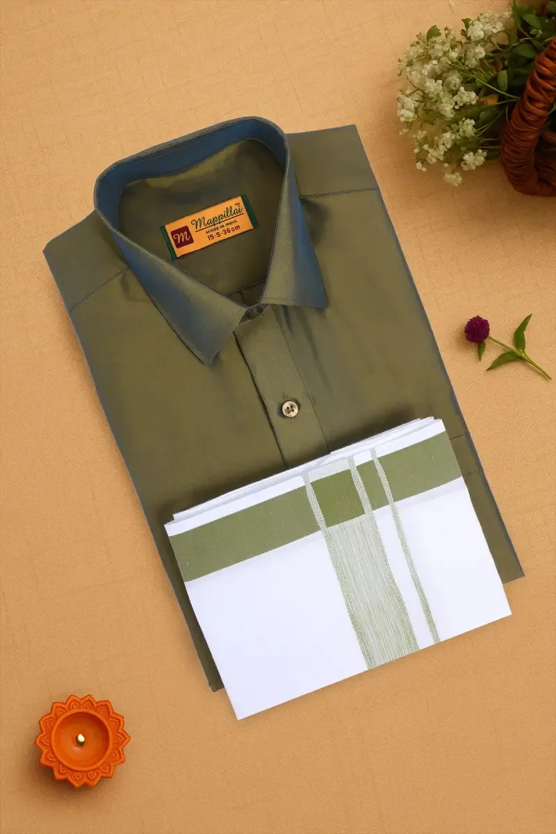 Men's Cotton Dhoti Shirt Set ( 2 Pcs Set )