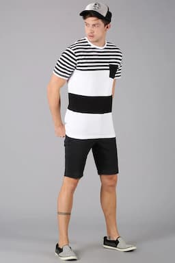 Men's Cotton Striped T-shirt 000371SBLA