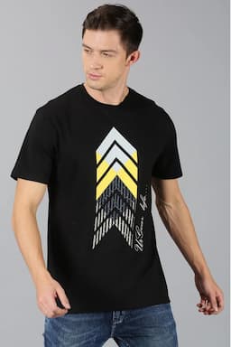 Cotton Graphic Print T-shirt for Men 000377XLBLA