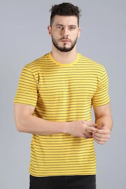 Men's Cotton Striped T-shirt 000385LYEL