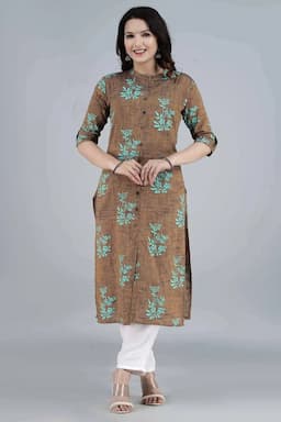Cotton Floral Printed Kurti for Women 001978SBRO