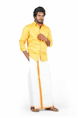 Men's Cotton Velcro Dhoti with Pocket 005200ORA2MTR