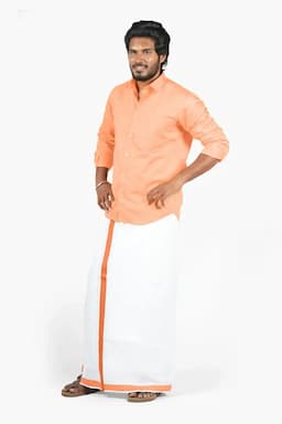Men's Cotton Velcro Dhoti  005204COR2MTR