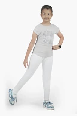 Girl's Cotton Lycra Blend Solid Leggings (2 - 16 Yrs) 006932910YRSWHI