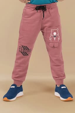 Boy's Polycotton Printed Track Pant 007009PIN56YRS