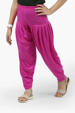 Girl's Cotton Lycra Blend Solid Patiala (2 - 15 Yrs) 007060PIN45YRS