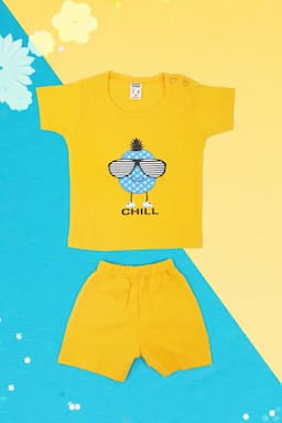 Just Born Printed T-shirt with Shorts Set (2-Pcs Set) 010168YEL612