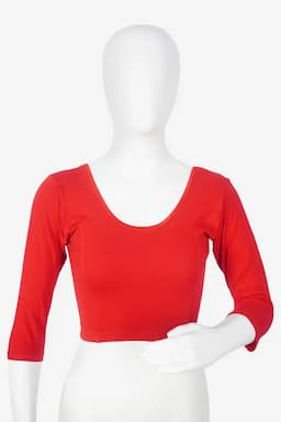 Cotton Lycra Solid Readymade Blouse for Women 010548REDFRESIZ(L/