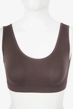 Cotton Blend Solid Sports Bra for Women 010549BROFRE