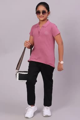 Cotton Solid Polo T-Shirt for Girl (3-16 Yrs) 010587910YRSCHAPIN