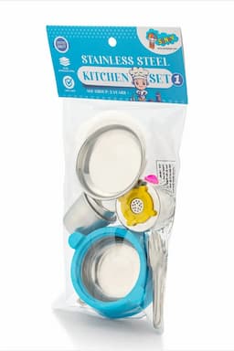 Girl's Stainless Steel Kitchenware Set - 8 Pc 010906BLU2