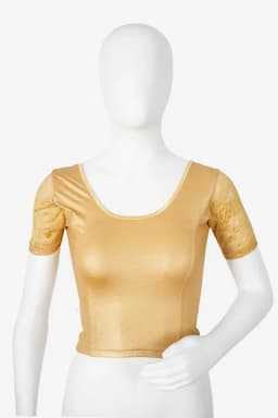 Cotton Lycra Blend Shimmer Readymade Blouse for Women 011028GOLFRESIZ(L/