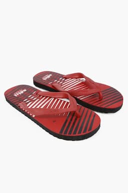 Printed Casual Flip Flops for Men 0123749RED
