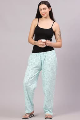 Cotton Hosiery All Over Printed Pyjama Pant for Women 012859SEAGRE5XL2