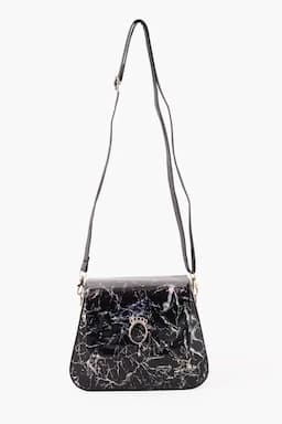 Marble printed Box Sling Bag for Girls 013060BLA