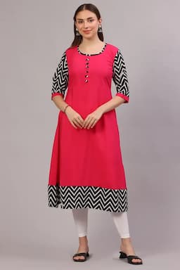 Polyester Chevron Printed Kurti for Women  013228LPIN