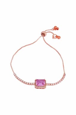Elegant Square-Cut Stone Adjustable Bracelet for Girls & Women 013966LIGPINFRE1