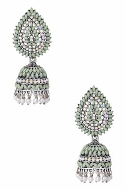 Silver Plated Paisley Design Jhumki Earrings for Women 014375LIGGRE1