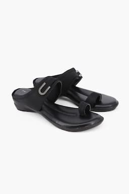 Elegant Black Ring Toe Sandals for Women 01479241BLA