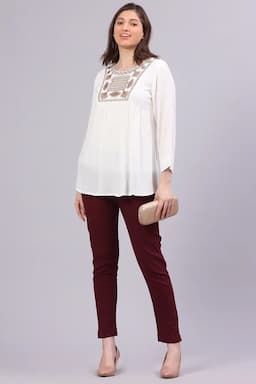 Cotton Blend Solid Kurti Pant for Women 0151173XLWIN