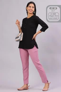 Polyester Solid Kurti Pant for Women 015178XXLMAG