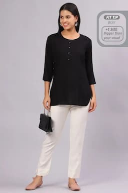 Polyester Solid Kurti Pant for Women 015178XXLOFFWHI