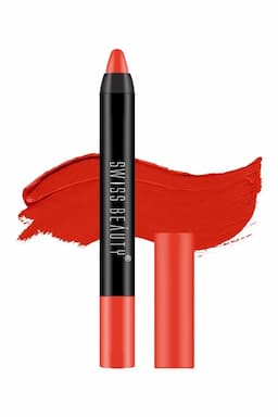 Swiss Beauty Stay On Matte Crayon Lipstick - 3gm (Shade 1, Orange Red) 015231ORARED13GM