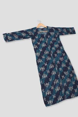 Cotton Blend Printed Kurti For Women  015341LBLU