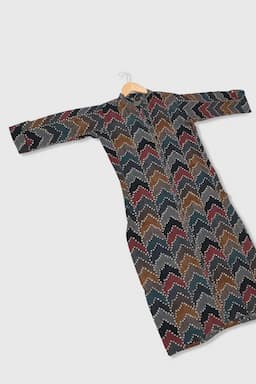 Women's Cotton Blend Geometric Print kurti 015349LMUL