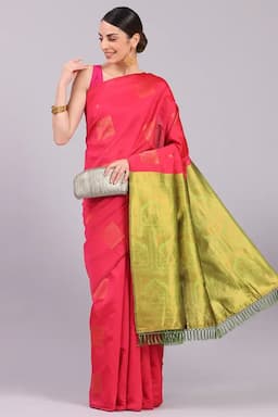 Art Silk Woven Design Saree with Blouse for Women 015605LIGGREFRESIZ