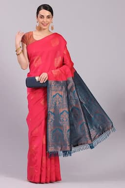 Art Silk Woven Design Saree with Blouse for Women 015605TEAFRESIZ