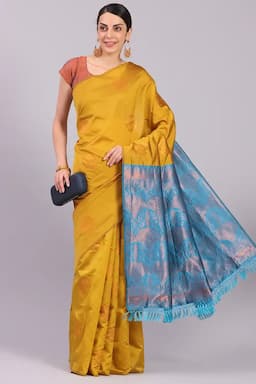 Art Silk Woven Design Saree with Blouse for Women 015607BLUFRESIZ