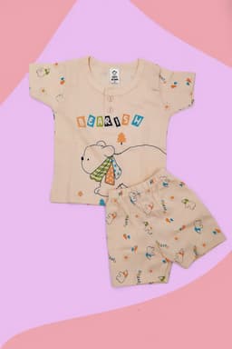 Cotton T-shirt with Shorts Set for Just Born (2-Pcs Set) 015850PEA612