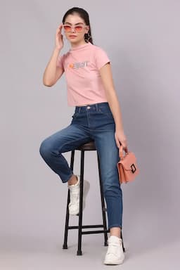 Cotton Lycra Typographic Printed T-Shirt for Women 016311XLPEA