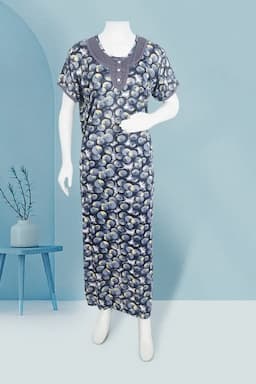 Polyester Conversational Printed Nighty for Women 016444GRE2XL2
