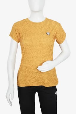 Cotton Lycra Solid T-Shirt for Women 016874XLMUS