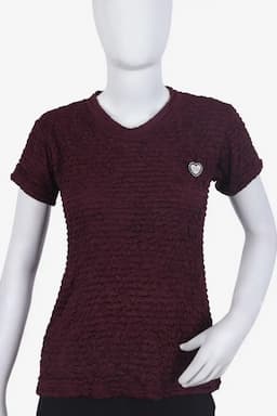 Cotton Lycra Solid T-Shirt for Women 016874XLWIN