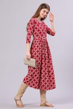 Rayon Printed Kurta for Women  017440XLDEEPIN