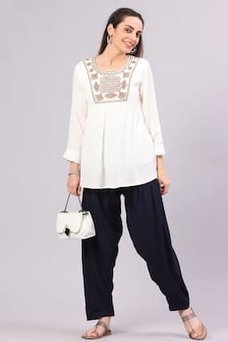 Rayon Solid Patiala Pant for Women 017619FRESIZNAVBLU