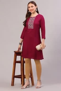 Rayon Embroidered Kurti for Women 018715MMAG