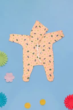 Cotton Sleepsuit For New Born 018987ORA36M