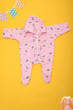 Cotton Sleepsuit For New Born 018987PIN01M