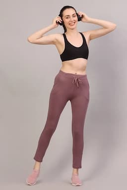 Women's Cotton Lycra Solid Track Pant 019089XLMAU