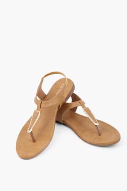 Women's Stylish Slingback T-Strap Sandals 01965940BEI2