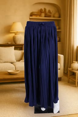 Polyester Solid Western Skirt for Women 019722FRESIZNAVBLU