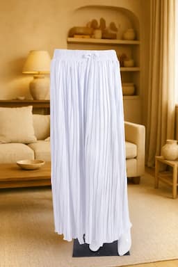 Polyester Solid Western Skirt for Women 019722FRESIZWHI